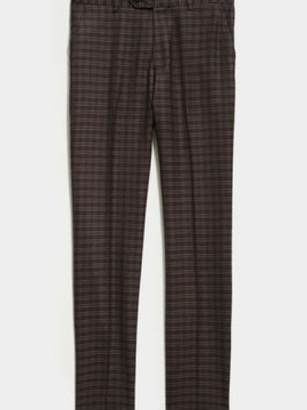 Todd Snyder Italian Wool Sutton Dress Trouser In Brown Blue Check 31/30